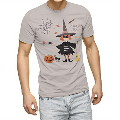 樂天商城 - 選べる25カラー tシャツ メンズ 半袖 ホワイト グレー デザイン S M L XL 2XL 3XL Tシャツ ティーシャツ T shirt 017448 魔女　かぼちゃ　くも