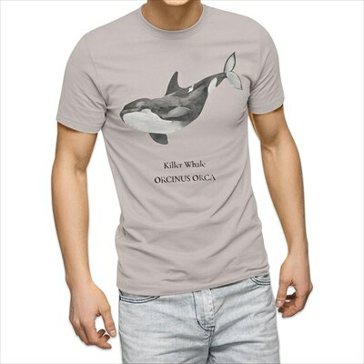 Rakuten - 選べる25カラー tシャツ メンズ 半袖 ホワイト グレー デザイン S M L XL 2XL 3XL Tシャツ ティーシャツ T shirt 019743 海の生物 シャチ killer whale