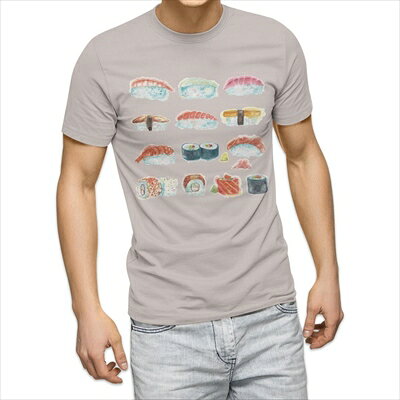 樂天商城 - 選べる25カラー tシャツ メンズ 半袖 ホワイト グレー デザイン S M L XL 2XL 3XL Tシャツ ティーシャツ T shirt 019848 お寿司 まぐろ 巻物