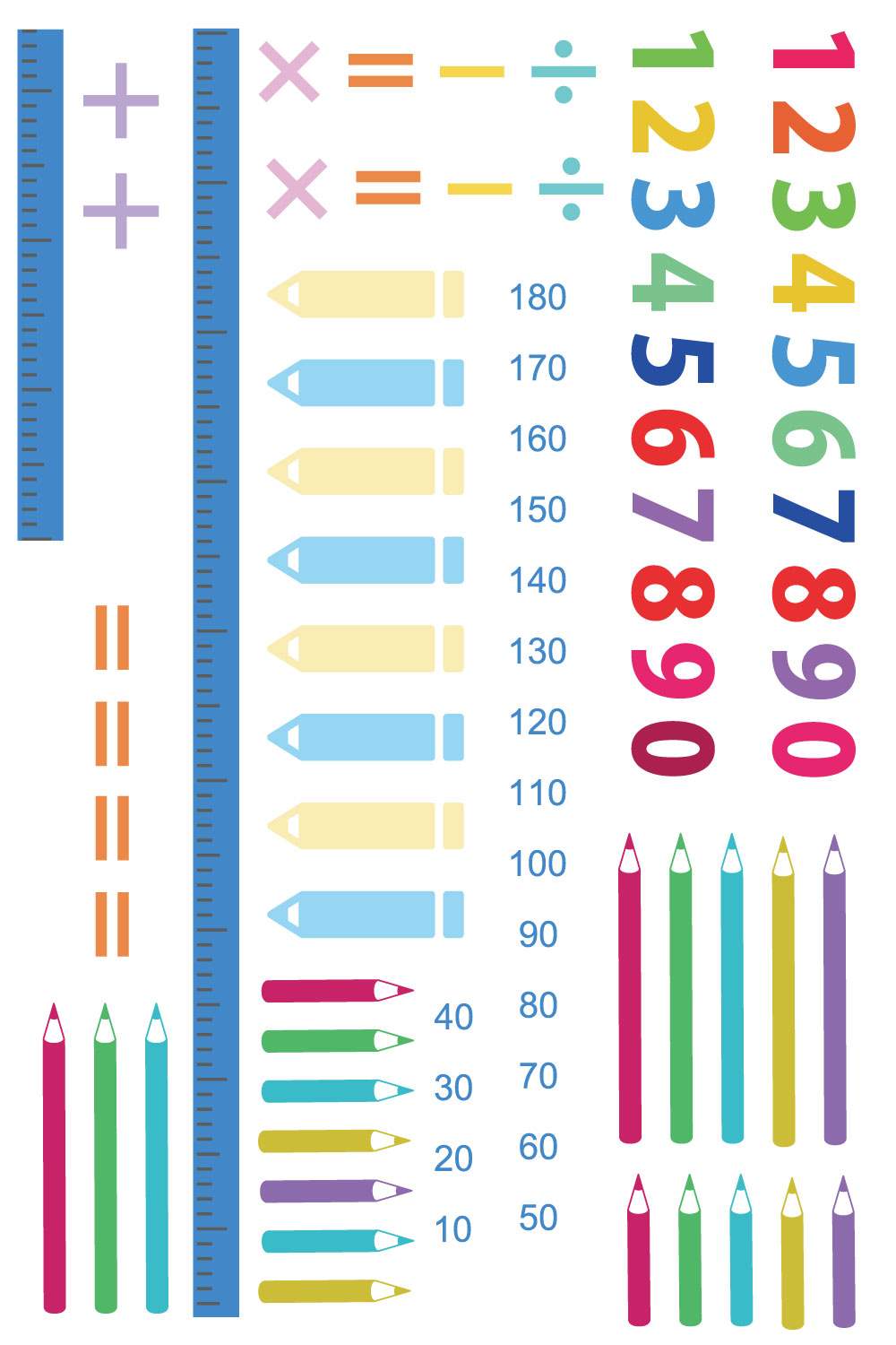 ウォールステッカー 身長計 記念 目盛り 子供部屋 かわいい 数字 算数 計算 北欧 90×60cm シール式 装飾 おしゃれ 壁紙 はがせる 剥がせる カッティングシート wall sticker 雑貨 DIY プチリフォーム