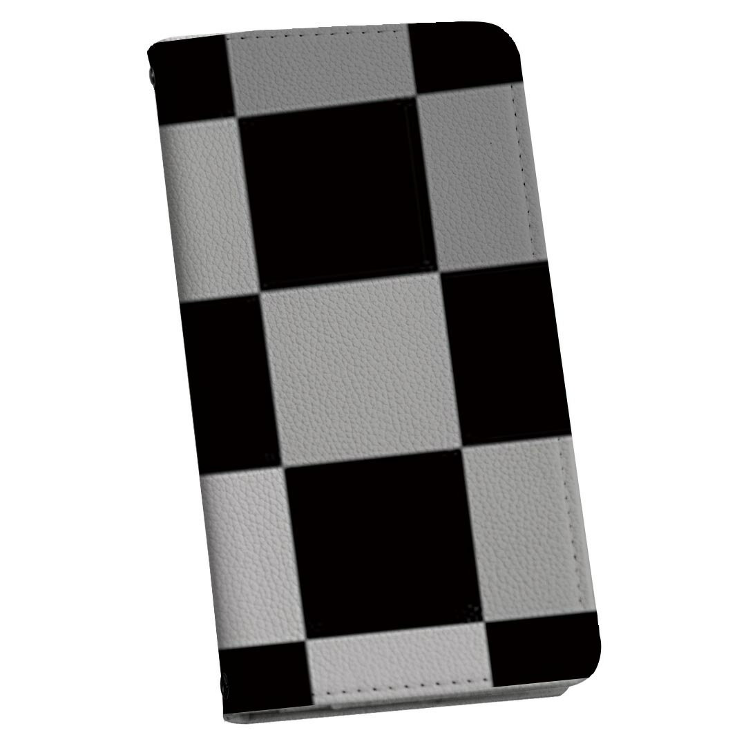 樂天商城 - 手帳型 スマホケース 最新機種対応 スマホカバー マグネット式 フリップ ほぼ全機種対応 iPhone Xperia Pixel AQUOS Galaxy ケース カバー 手帳タイプ 革 igstore 000092 モノクロ　タイル　市松模様