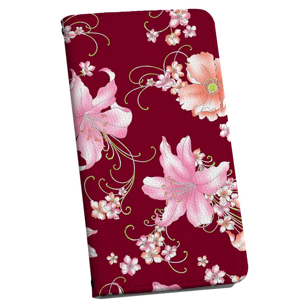 樂天商城 - 手帳型 スマホケース 最新機種対応 スマホカバー マグネット式 フリップ ほぼ全機種対応 iPhone Xperia Pixel AQUOS Galaxy ケース カバー 手帳タイプ 革 igstore 008640 花　　赤　レッド　ピンク