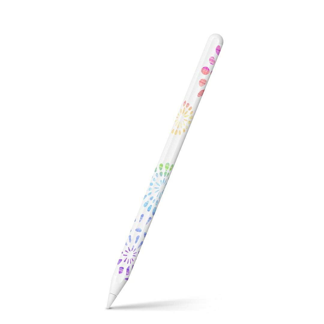 Apple Pencil 第2世代 用 スキンシール アップル ペンシル iPad Pro ApplePen カバー ケース フィルム ステッカー アクセサリー 保護 igstore 009639 花火 カラフル シンプル