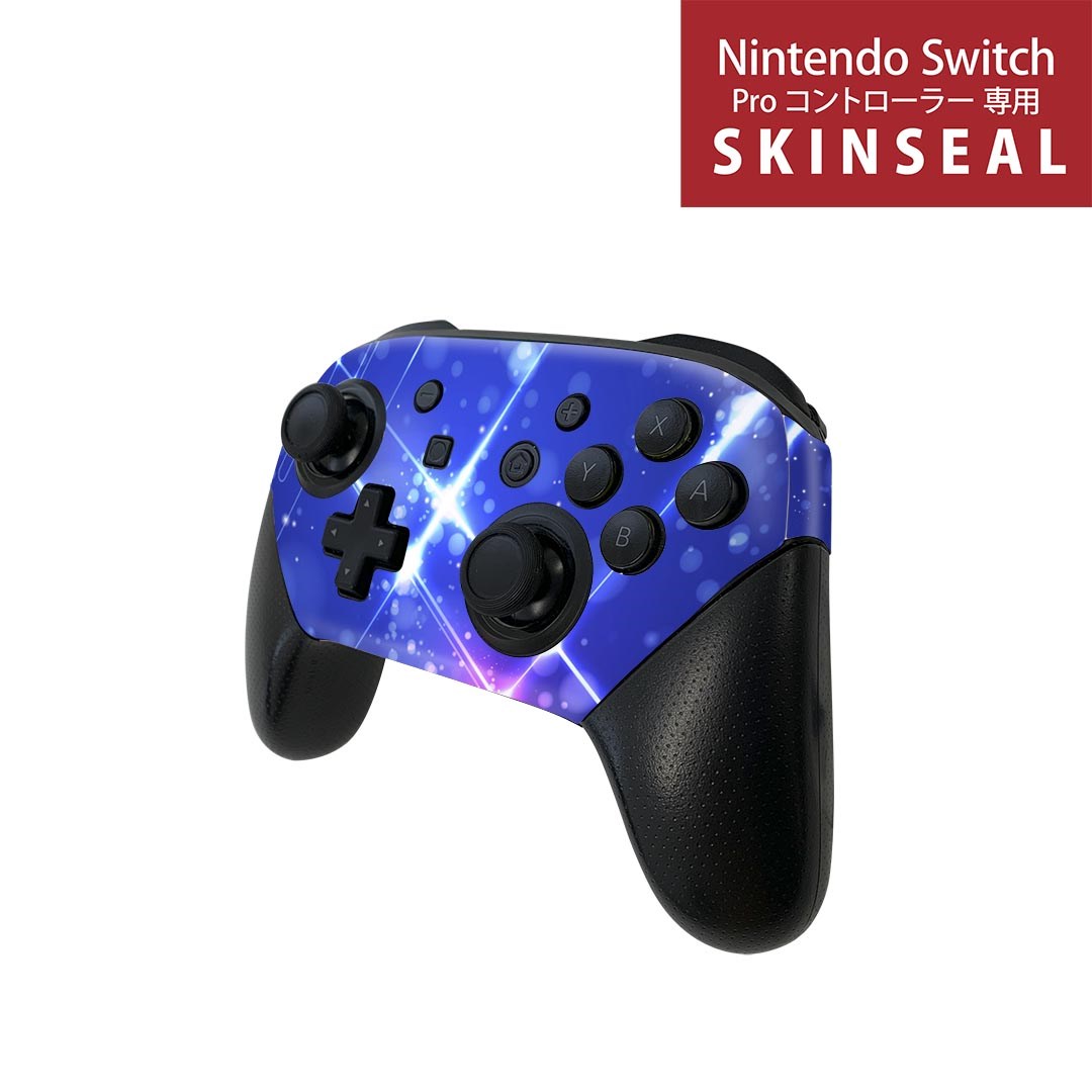 樂天商城 - Nintendo Switch 用 PROコントローラ 専用 スキンシール ニンテンドー スイッチ プロコン 専用 デザインスキンシール 全面セット カバー ケース 保護 フィルム ステッカー デコ アクセサリー igstore 002233 シンプル　青