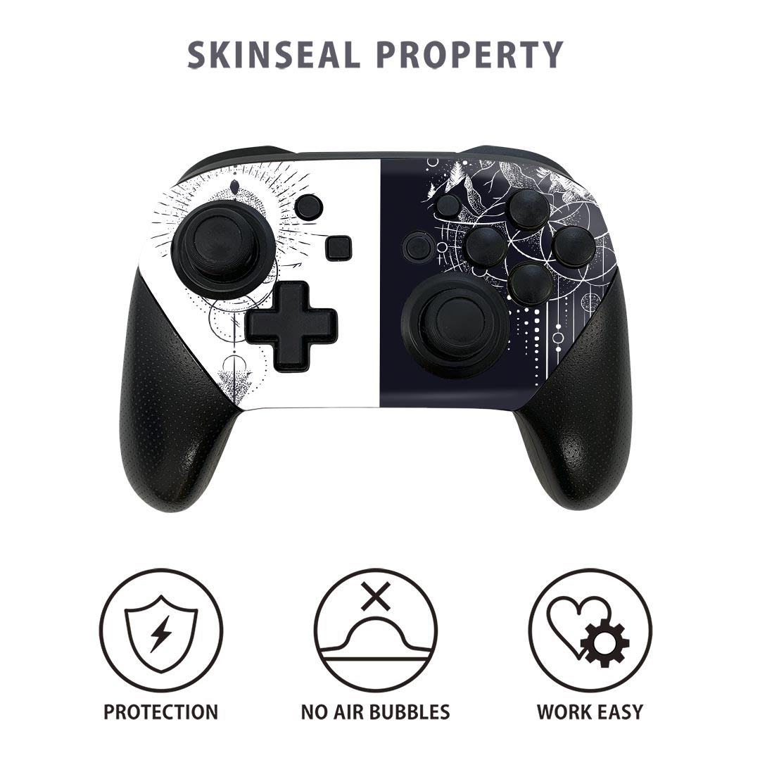 Nintendo Switch 用 PROコントローラ 専用 スキンシール ニンテンドー スイッチ プロコン 専用 デザインスキンシール 全面セット カバー ケース 保護 フィルム ステッカー デコ アクセサリー igstore 016042 地球　宇宙　空