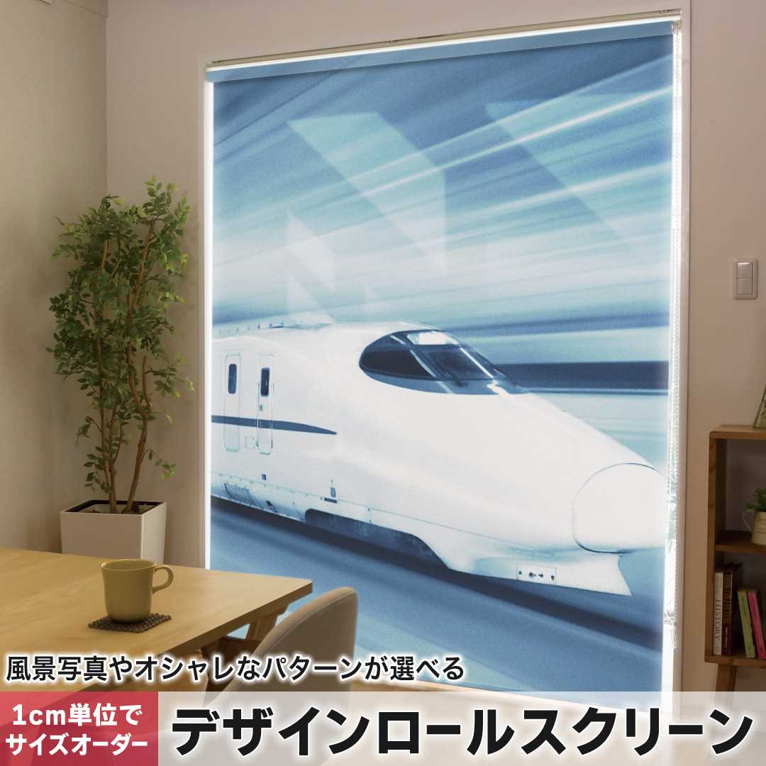 1cm単位サイズオーダー ロールスクリーン ロールカーテン オーダーメイド タチカワ 日本製 間仕切り カーテン 採光 非遮光 目隠し UVカット カーテンレール チェーン式 プル式 新幹線 000868