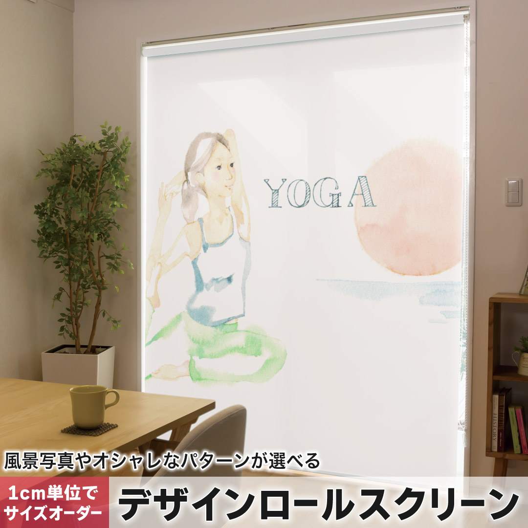 1cm単位サイズオーダー ロールスクリーン ロールカーテン オーダーメイド タチカワ 日本製 間仕切り カーテン 採光 非遮光 目隠し UVカット カーテンレール チェーン式 プル式 ヨガ　スポーツ 014282