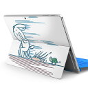Surface Pro7 (2019) Pro6 Pro2017 pro4 用 スキンシール igsticker サーフェス ノートブック ノートパソコン カバー ケース フィルム ステッカー アクセサリー 保護 008928 うさぎ 亀 イラスト
