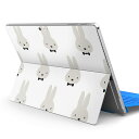 Surface Pro7 (2019) Pro6 Pro2017 pro4 用 スキンシール igsticker サーフェス ノートブック ノートパソコン カバー ケース フィルム ステッカー アクセサリー 保護 010486 動物 うさぎ 白 黒