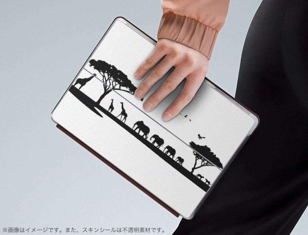 Surface Go 3 / Surface Go 2 Surface Go 全世代対応 用スキンシール サーフェス go igsticker シール スキン 保護 フィルム ステッカー アクセサリー 009754 動物　サファリ　モノクロ 2