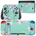 igsticker Nintendo Switch 専用 デザインスキンシール 任天堂 ニンテンドー スイッチ 専用 本体ドック Joy-Con Joycon ジョイコン 専用 ゲーム機 カバー アクセサリー フィルム ステッカー 011111 花 水彩 カラフル(2)