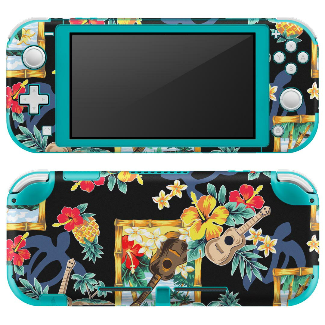 igsticker Nintendo Switch Lite 専用 デザインスキンシール 全面 任天堂 専用 ニンテンドー スイッチ ライト 専用 ゲーム機 カバー アクセサリー フィルム ステッカー エアフリー 006843 花 フラワー ハワイ