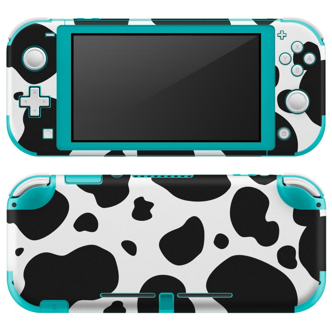 igsticker Nintendo Switch Lite 専用 デザインスキンシール 全面 任天堂 専用 ニンテンドー スイッチ ライト 専用 ゲーム機 カバー アクセサリー フィルム ステッカー エアフリー 008658 牛柄 白黒 模様