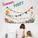 3sizeから選べる!夏 summer☆シール式ウォールステッカー 190×427mm 390×877mm 590×1327mm Ssize Msize Lsize 夏休み 海 祭り 夏祭り 祭り 036225