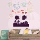 3sizeから選べる!夏 summer☆シール式ウォールステッカー 190×427mm 390×877mm 590×1327mm Ssize Msize Lsize 夏休み 海 祭り 夏祭り 祭り 036242