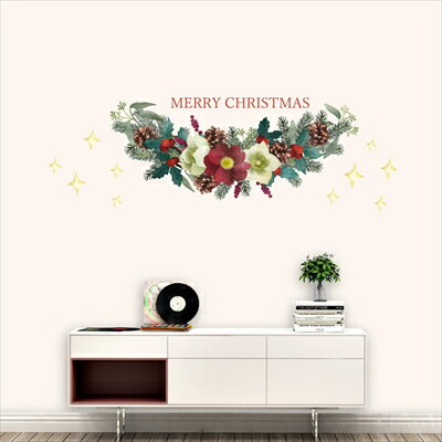 樂天商城 - 3sizeから選べる！ウォールステッカー 2024 クリスマス Christmas 飾り 190×427mm 390×877mm 590×1327mm Ssize Msize Lsize xmas 壁紙 はがせる ポインセチア 花 flower 　020522