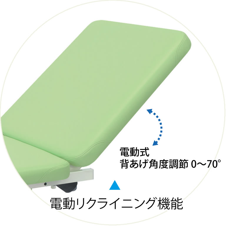 エンバシー 高田ベッド正規特約店の【ポイント6倍】高田ベッド 無孔2M電動マイスター 電動マッサージベッド 整体ベッド 電動ベッド 電動施術台 電動昇降台 昇降式診察台 エステベッド マッサージ台 電動 昇降 国産 TB-1504｜アングル3