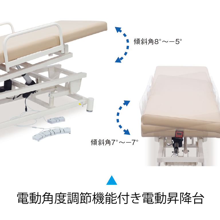 【ポイント6倍】高田ベッド 有孔電動縦横転ハイロー 電動マッサージベッド シート電動角度調節 天板角度調節 傾き可能 横転 縦転 体位保持 デジタル角度計付き 電動昇降 診察台 理学療法台 運動療法 治療用ベッド 国産 TB-1618U