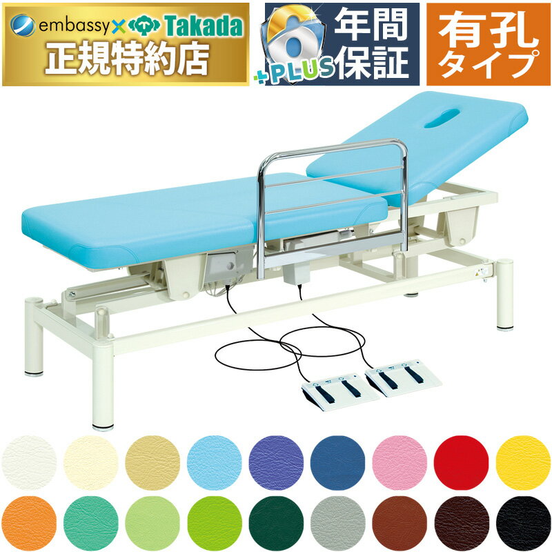 【ポイント6倍】高田ベッド 有孔レガロ 電動マッサージベッド 整体ベッド 電動昇降式 背もたれ ガード..