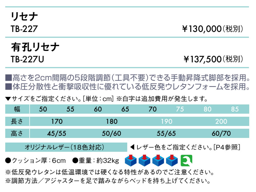 【ポイント6倍】高田ベッド 有孔リセナ マッサージベッド 整体ベッド 低反発 高さ...