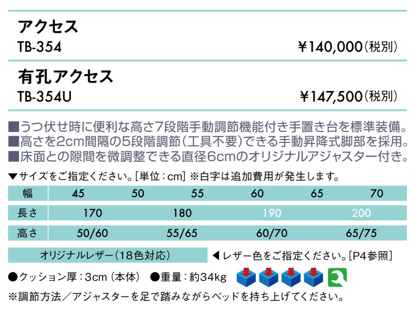 エンバシー 高田ベッド正規特約店の【ポイント6倍】高田ベッド 無孔アクセス マッサージベッド 腕置き アーム 施術用 整体用 整体 エステ アロマ リラクゼーション ボディ ベッド ベット 整体ベッド 施術ベッド 治療用ベッド エステベッド 国産 TB-354｜アングル2
