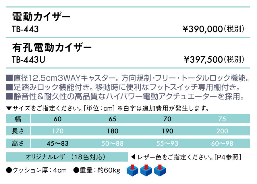 【ポイント6倍】高田ベッド 有孔電動カイザー 電動昇降ストレッチャー 電動昇降 電...