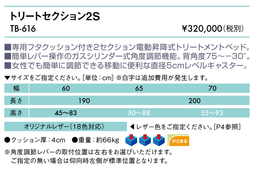 【ポイント6倍】高田ベッド トリートセクション2S 電動リハビリベッド 電動昇降式 ...