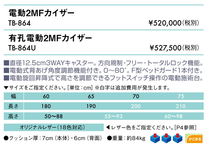 【ポイント6倍】高田ベッド 有孔電動2MFカイザー 医療施設 電動 昇降 キャスターつ...