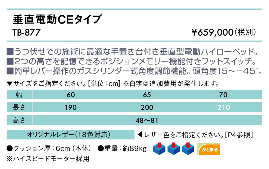 【ポイント6倍】高田ベッド 垂直電動CEタイプ 電動マッサージベッド 整体ベッド 電...