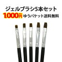 ジェル ブラシ【黒5本セット】ネイル ジェルネイル 筆 ふで ネイル用品 ネイル用具 ネイル道具 初心者 初めて セルフネイル セット キット 1000円ポッキリ ポッキリ ぽっきり ポイント消化 メール便送料無料【あす楽】【パーツ】