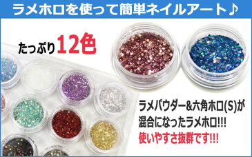 ネイル用品【ラメホロorシェル12色セット】ネイル アート ネイルアート アート用品 ラメ ラメグリッター 六角ホロ ホログラム グリッター パウダー シルバー ゴールド 貝殻 クラッシュ 1000円ポッキリ ポッキリ ぽっきり ポイント消化 メール便送料無料【あす楽】【パーツ】