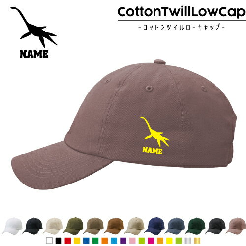 プレシオサウルス 名入れコットンツイルローキャップ 定番 帽子 キャップ熱中症対策 UV対策 日よけ ラ..
