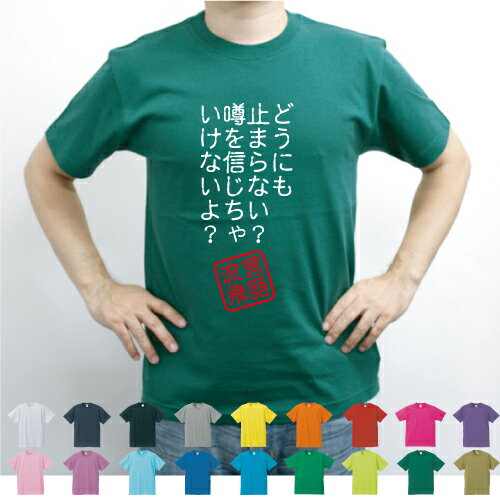 噂を信じちゃいけないよ／流言飛語【面白T】文字Tシャツ インパクト 笑い シュール【メンズTシャツ】文字Tシャツ 半袖Tシャツ 春物 夏物 綿100 メンズ レディース キッズ