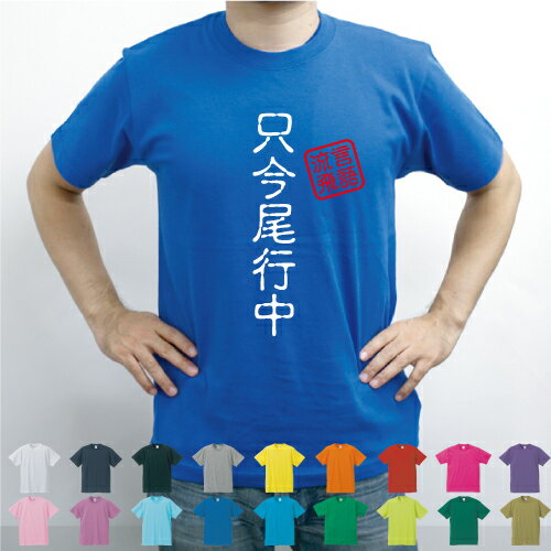 只今尾行中／流言飛語【面白T】文字Tシャツ 半袖Tシャツ アメカジ アメリカンカジュアル B系 ストリート 名言 インパクト 駄洒落 日本語 ギャグ 笑い セリフ 座右の銘 衣装 一張羅 自己主張