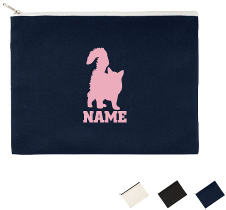 ソマリ 名入れフラットポーチLサイズ ポーチ マルチケース マルチポーチ 小物入れ 収納 おもちゃバッグ クラッチバッグ 推し活 名入れ 名入れグッズ メンズ レディース オリジナル お揃い 猫 ネコ ねこ キャット ペット