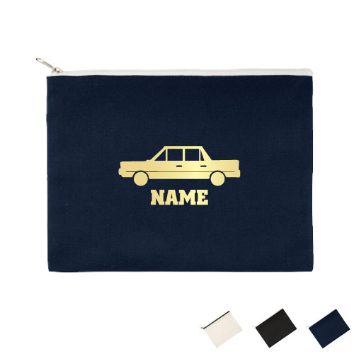 リムジン1 名入れフラットポーチLサイズ ポーチ マルチケース マルチポーチ 小物入れ 収納 おもちゃバッグ クラッチバッグ 推し活 名入れ 名入れグッズ メンズ レディース オリジナル お揃い 乗り物 車 はたらく 趣味