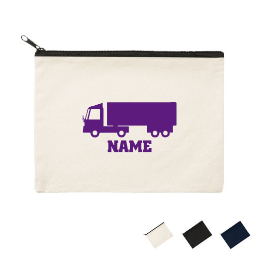 ロングトラック 名入れフラットポーチLサイズ ポーチ マルチケース マルチポーチ 小物入れ 収納 おもちゃバッグ クラッチバッグ 推し活 名入れ 名入れグッズ メンズ レディース オリジナル お揃い 乗り物 車 はたらく 趣味