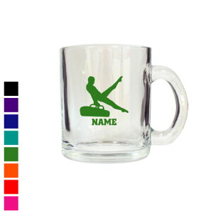 プレゼント 「器械体操・あん馬」名入れグラスマグ スモールジョッキ 名入れジョッキ 生ビール マイジョッキ ビアグラス タンブラー お祝い ギフト ビアジョッキ おしゃれ グラス ガラスコップ ガラスジョッキ 名入れ 350ml グラス マグ 透明マグ ジョッキ