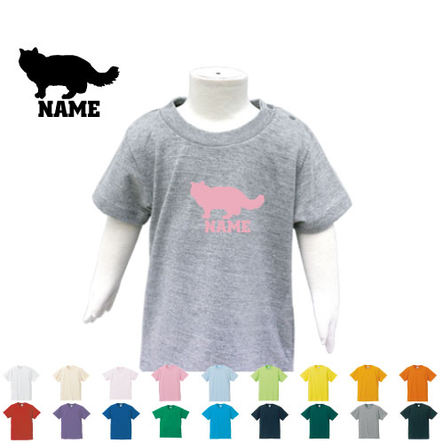 ラグドール 名入れTシャツ ベビー服 キッズ服 お名前 子供服 キッズウェア こども服 入園 入学 新学期 幼稚園 保育園 小学校 夏服 猫　ネコ　ねこ　キャット　ペット【cf】