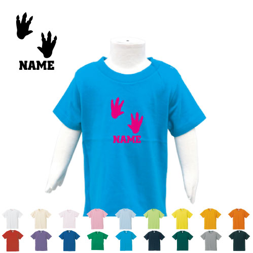 足跡3 名入れTシャツ ベビー服 キッズ服 お名前 子供服 キッズウェア こども服 幼稚園 保育園 小学校 ..