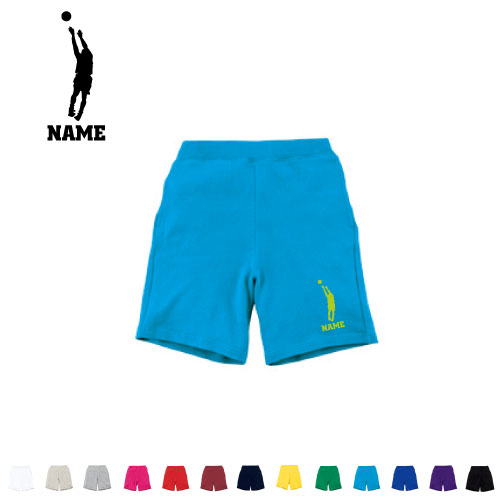 バスケ2 名入れスウェットハーフパンツ ワンポイント 普段着 部屋着 運動着スポーツ ダンス ジム フィ..