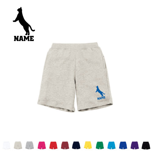 アメリカンショートヘアー3 名入れスウェットハーフパンツ ワンポイント 普段着 部屋着 運動着スポーツ ダンス ジム フィットネス ショートパンツ 短パン 半ズボン コットン 綿100％猫　ネコ　ねこ　キャット　ペット