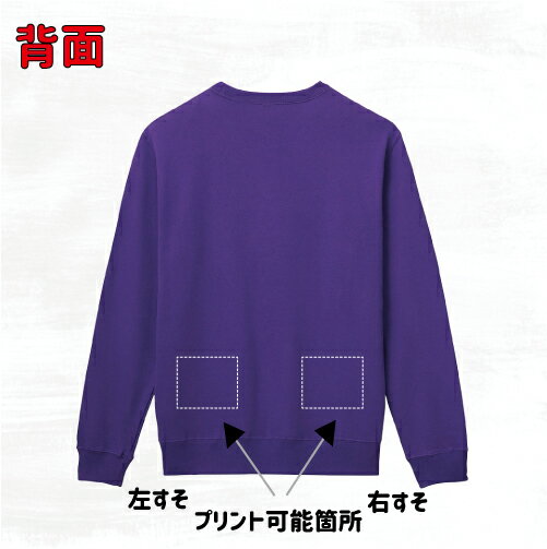 「スポーツ1」選べるプリント箇所名入れ/名入れクルーネックライトトレーナー 名入れスウェット 名入れトレーナー 名入れ 左胸ワンポイント スウェット 部活 チームウェア 習い事　オリジナル セミオーダーメイド　プレゼント 記念 お揃い