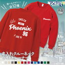 アメカジ風クルーネックライトトレーナー/名入れ お名前入れ セミオーダー カスタマイズ 綿100% 裏パイル UCLA カレッジT ヴィンテージテイスト 古着風...