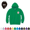 いちご 名入れフーデッドパーカー 左胸ワンポイント オリジナル セミオーダーメイド 名入れ 飲食店 店舗 ユニフォーム 制服 イベント お揃い 春 夏 秋 冬 ...