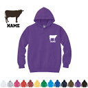 牛/名入れフーデッドパーカー 名入れ 部活 サークル 文化祭 チームウェア ホルスタイン ビーフ 牛肉 牛乳 お揃い 記念 クラブ 干支 丑年 2021年 お揃...