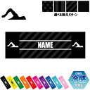 「水泳・競泳・スイミング1」名入れ冷感タオル 冷却タオル クールタオル ストライプ ドット 水玉 柄タオル ポリエステル ネックタオル クール 清涼 首ケア 暑...