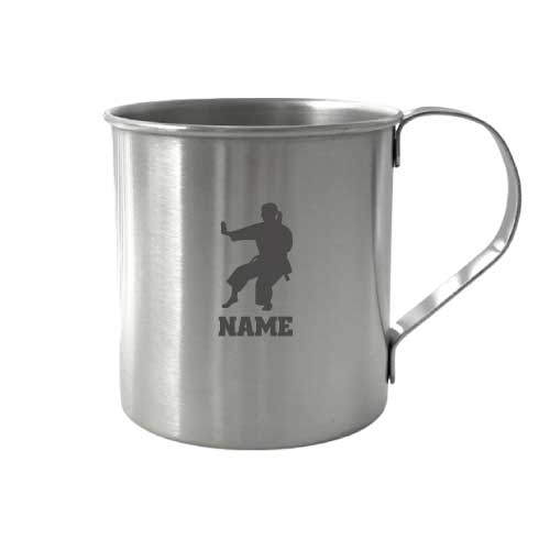 空手3 名入れステンレスマグ シングルマグ 1層 一重構造 ステンレス製 国内製造 国産 日本製 マグカップ シングルタイプ キャンプ アウトドア マイカップ 名入れカップ 名入れグッズ BBQ 帯 型 組手