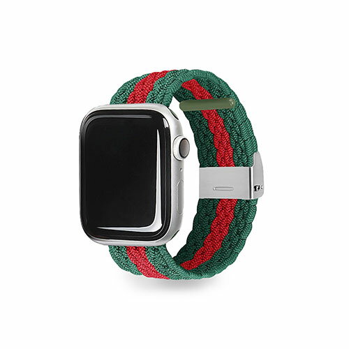 【ポイント5倍 ワンダフルデー 6月1日 0:00～23:59限定】EGARDEN LOOP BAND for Apple Watch 41/40/38mm グリーン&レッド EGD23114AW