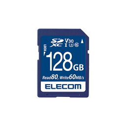 エレコム SDXCカード/データ復旧サービス付/ビデオスピードクラス対応/UHS-I U3 80MB/s 128GB MF-FS128GU13V3R